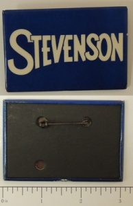 Stevenson Rectangle Blue Campaign Button