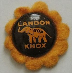 1936 Landon Knox GOP Elephant Sunflower Litho