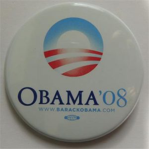 President Barack Obama Pinback Badge Obama'08