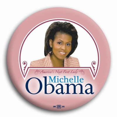 Barack Obama Campaign Button - Pink Michelle Obama