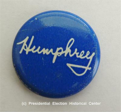 Humphrey Blue with White Letters Campaign Button