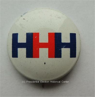 Hubert Humphrey HHH with Red H Campaign Button