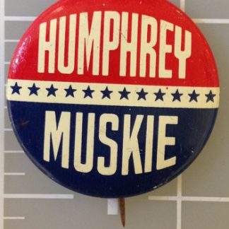 Humphrey Muskie patriotic campaign button with blue stars