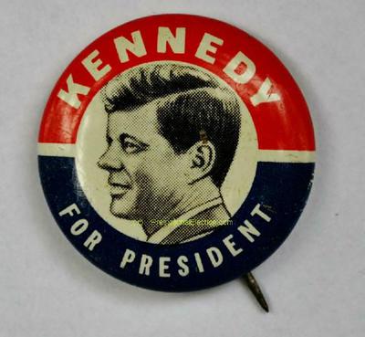 1960 Kennedy Johnson Political Campaign Button "New Leadership" 1.5"  JFK LBJ 