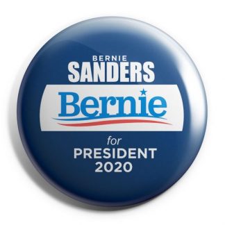 Blue & White Bernie Sanders For President 2020 Campaign Button (SANDERS-707)