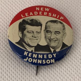 1960 Kennedy Johnson Political Campaign Button "New Leadership"