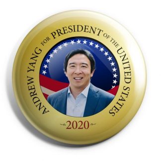 Andrew Yang campaign buttons