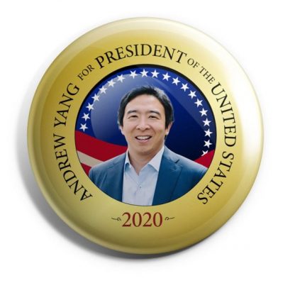 Andrew Yang campaign buttons