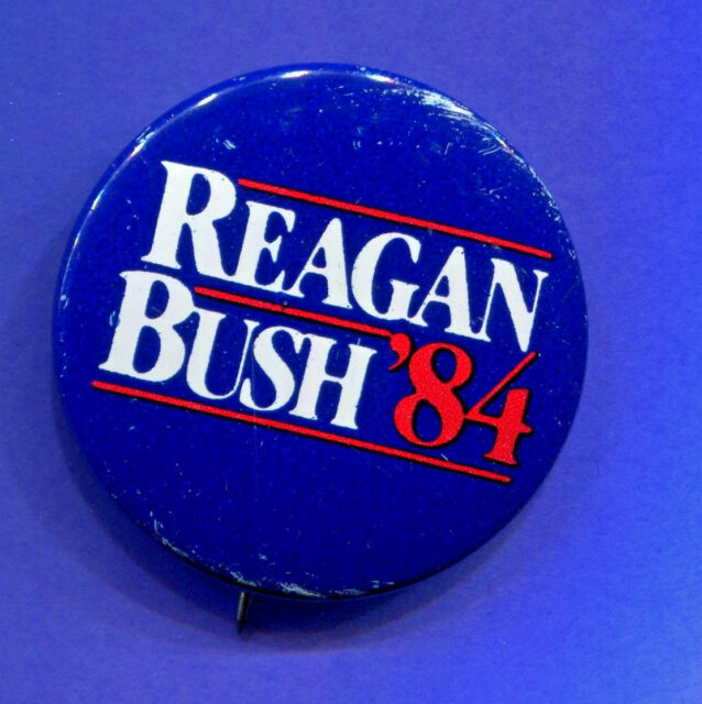 Blue 1-3/8" 1984 'Reagan-Bush '84' Presidential Election Campaign Pinback 