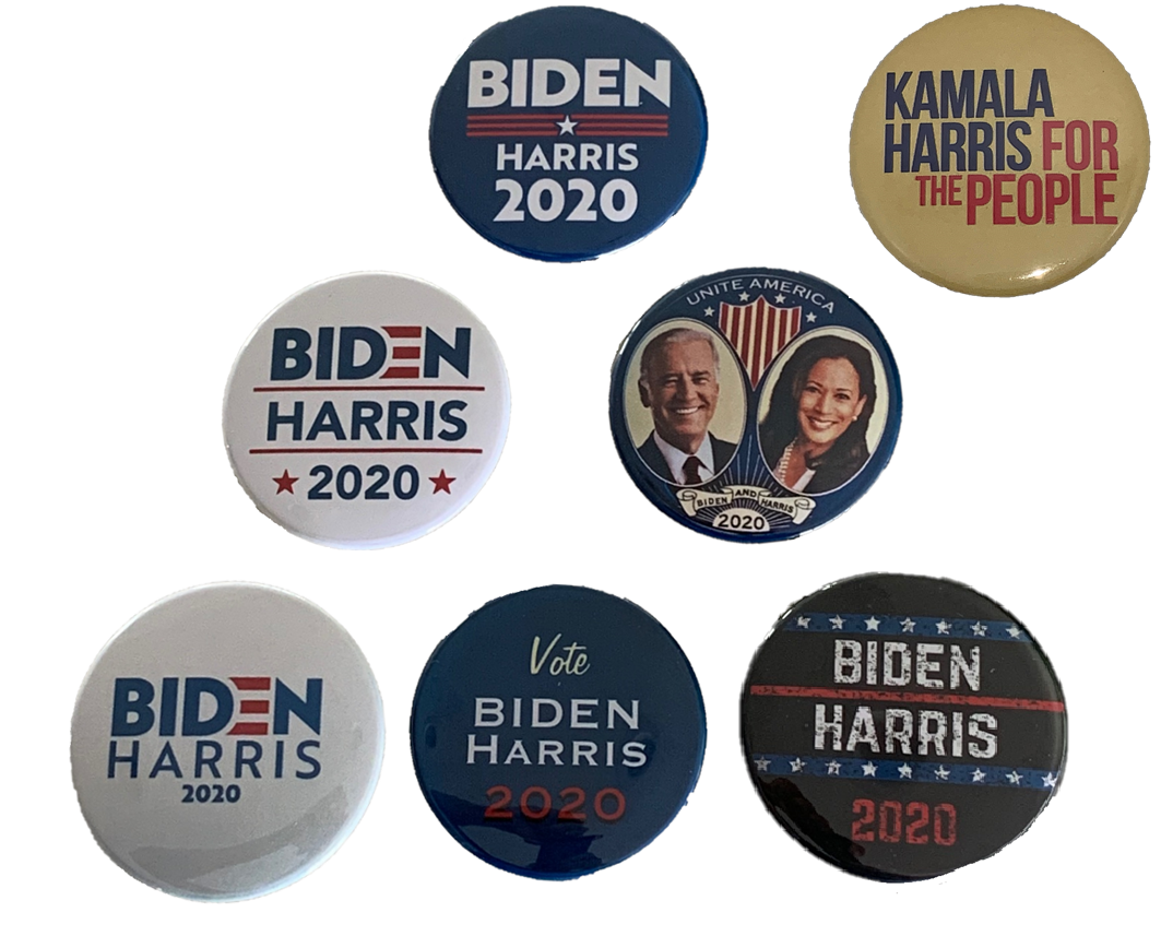 Biden/Harris 2020 Set of 7 Pins NEW Joe Biden & Kamala Harris 2.25" Buttons 