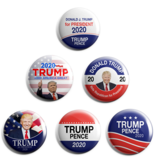 Trump 2020 Red White & Blue Campaign 3 Inch President Button Pin 