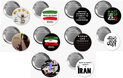 Woman Life Freedom buttons - Ten (10) Iran Women's Movement buttons - #MahsaAmini